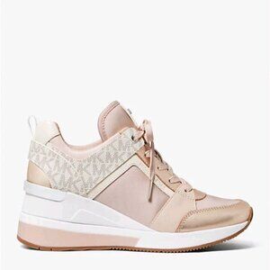 MICHAEL MICHAEL KORS Georgie Leather and Logo Trainer.